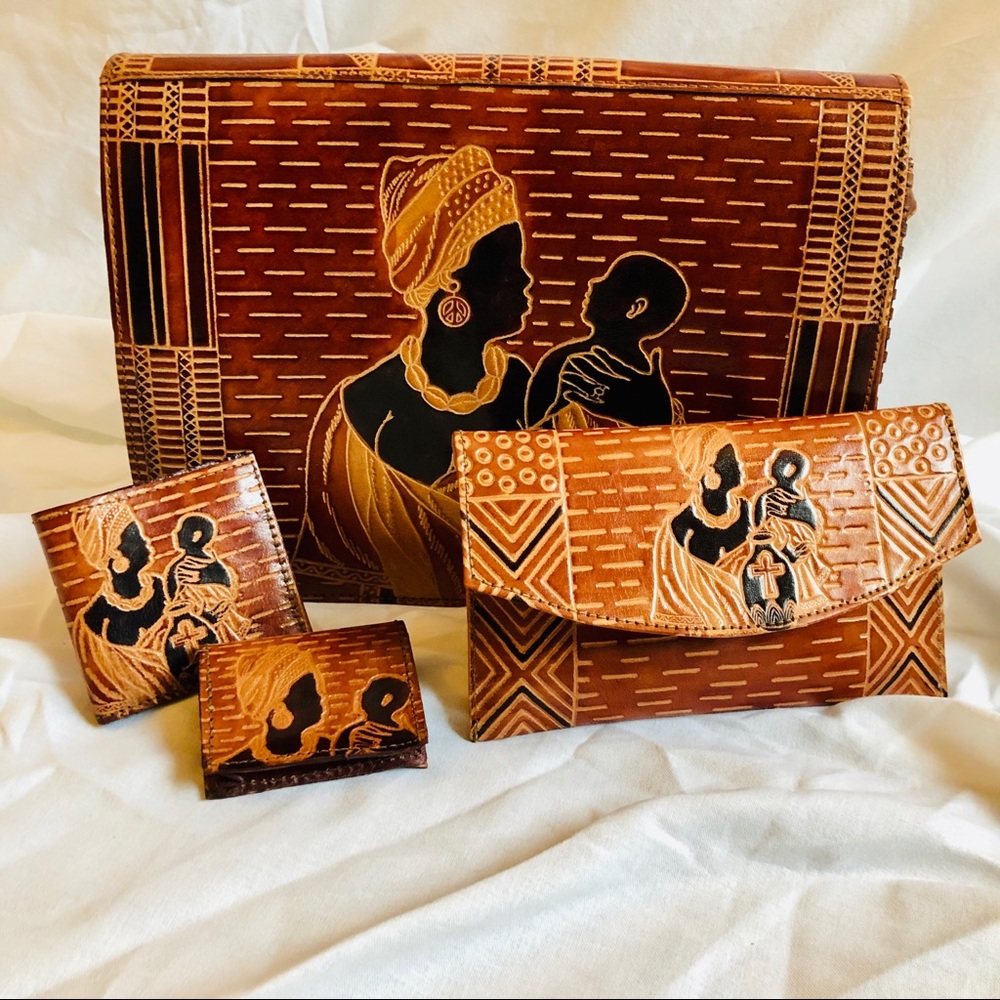 Handmade Leather Handbag Set